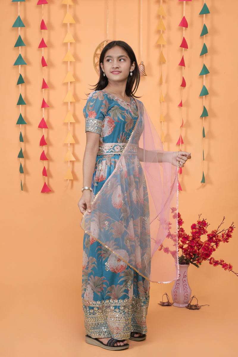 New Designer Heavy Fox Georgette Gownn OC-152 Blue