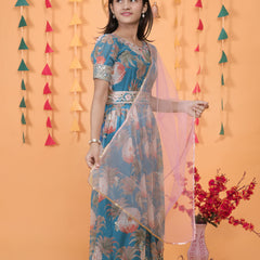New Designer Heavy Fox Georgette Gownn OC-152 Blue