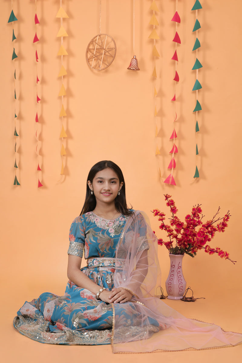 New Designer Heavy Fox Georgette Gownn OC-152 Blue