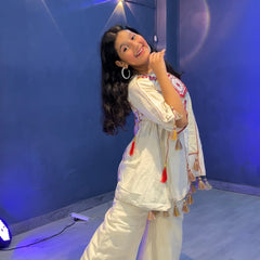 Pure Khadi Cottan With Real Mirror Work Top-Plazzo Ready To Wear OC-225