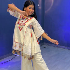 Pure Khadi Cottan With Real Mirror Work Top-Plazzo Ready To Wear OC-225