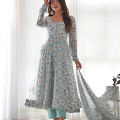 PURE SOFT ORGANZA ANARKALI SUIT SET WITH FULLY STITCHED DKB-262