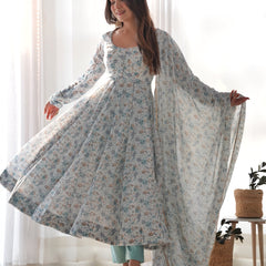 PURE SOFT ORGANZA ANARKALI SUIT SET WITH FULLY STITCHED DKB-262