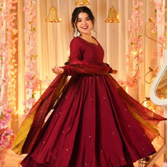 Madhuri's Premium Cotton Anarkali Suit Set With Plazzo