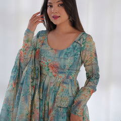 PURE SOFT ORGANZA ANARKALI SUIT SET WITH FULLY STITCHED DKB-266