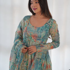 PURE SOFT ORGANZA ANARKALI SUIT SET WITH FULLY STITCHED DKB-266