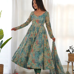 PURE SOFT ORGANZA ANARKALI SUIT SET WITH FULLY STITCHED DKB-266