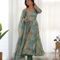 PURE SOFT ORGANZA ANARKALI SUIT SET WITH FULLY STITCHED DKB-266