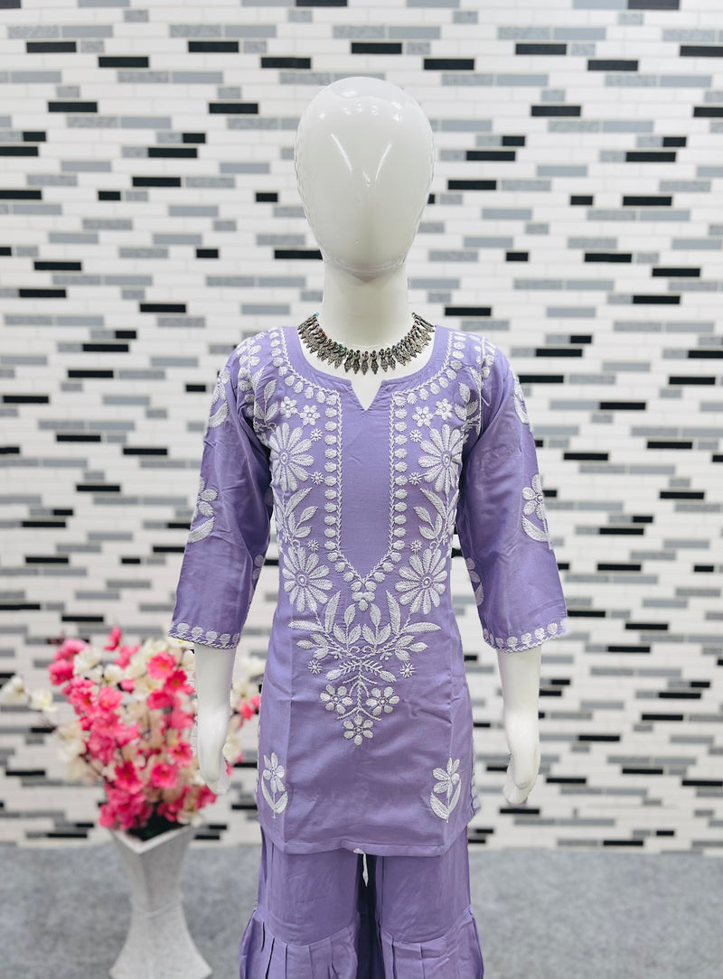 New Designer Heavy Rayon Cottonn Top-Shararaa OC-140 parpal