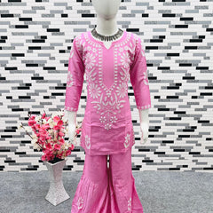 New Designer Heavy Rayon Cotton Top-Shararaa OC-140 pink