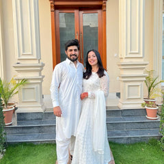 Aafia Waite Faux Blooming Anarkali Style Sarara Suit Set