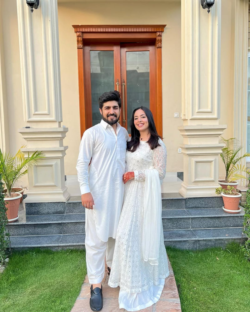 Aafia Waite Faux Blooming Anarkali Style Sarara Suit Set