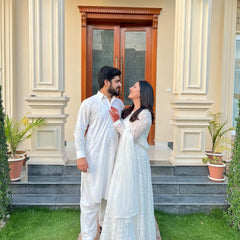 Aafia Waite Faux Blooming Anarkali Style Sarara Suit Set