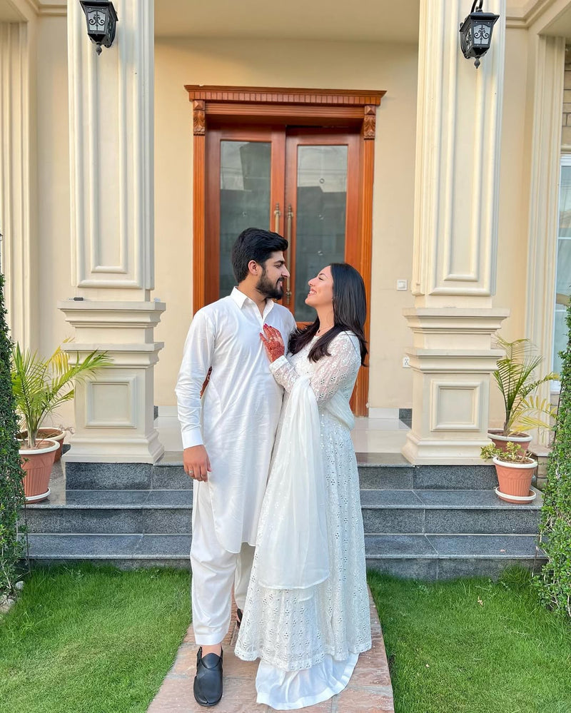 Aafia Waite Faux Blooming Anarkali Style Sarara Suit Set