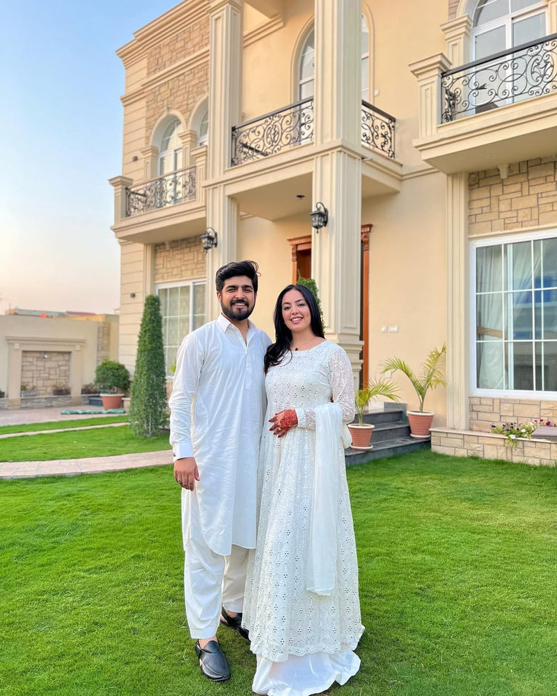 Aafia Waite Faux Blooming Anarkali Style Sarara Suit Set