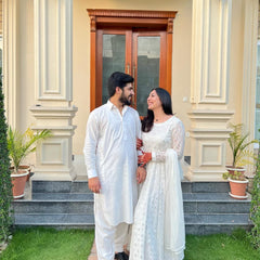 Aafia Waite Faux Blooming Anarkali Style Sarara Suit Set