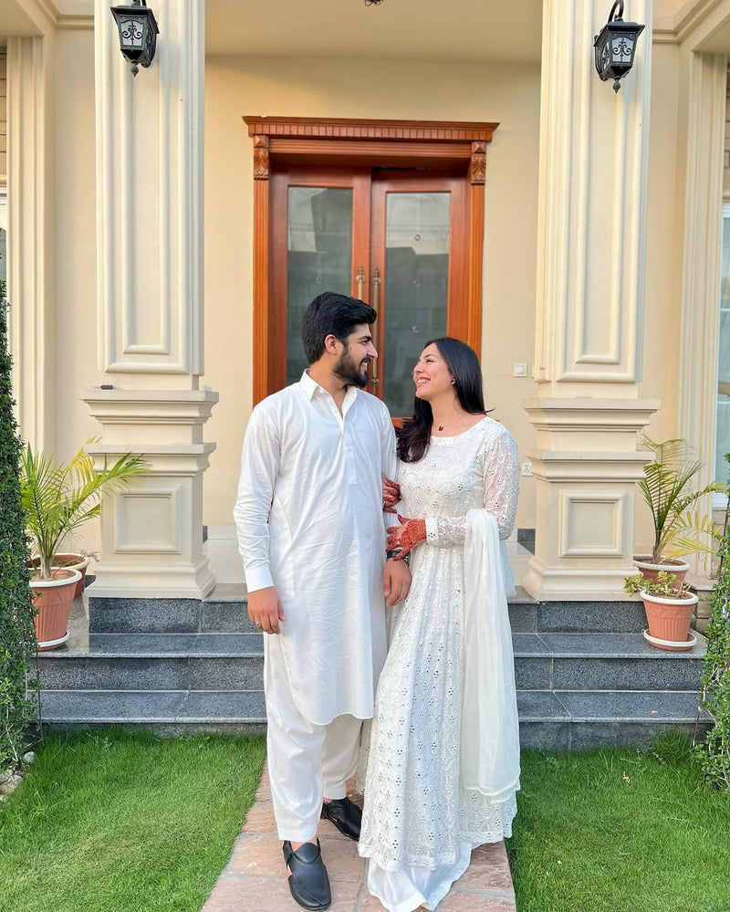 Aafia Waite Faux Blooming Anarkali Style Sarara Suit Set