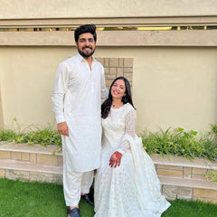 Aafia Waite Faux Blooming Anarkali Style Sarara Suit Set