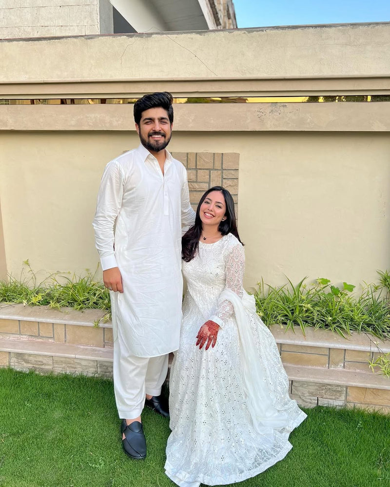 Aafia Waite Faux Blooming Anarkali Style Sarara Suit Set