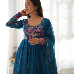 PURE SOFT ORGANZA ANARKALI SUIT SET WITH FULLY STITCHED DKB -261