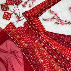 PRINT IN MASLIN FULL FLAIR WITH 18 KALI PATTERN AND CANVAS PATTA WITH DUPPTA SET READY TO WEAR DKB -8