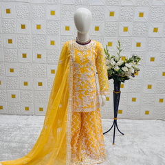 DESIGNER WEAR TOP WITH SHARARA AND DUPATTA SET READY TO WEAR COLLECTION OC-216