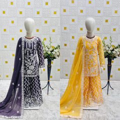 DESIGNER WEAR TOP WITH SHARARA AND DUPATTA SET READY TO WEAR COLLECTION OC-216