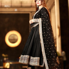 Sunshine Black Havy Rayon Royal Elegant Anarkali  Suit Set
