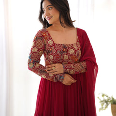 Premium Quality 9 Needle Gown Anarkali Suit Set