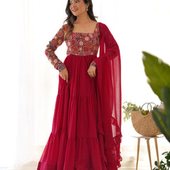 Premium Quality 9 Needle Gown Anarkali Suit Set