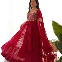 Premium Quality 9 Needle Gown Anarkali Suit Set