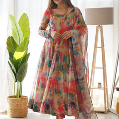 MUSKAN SKY BLUE FOX GEORGETTE DKB-16: