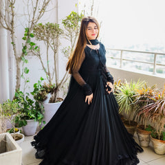 MAXI LONG FLAIR WITH LESS BORDER SET WITH DUPATTA SET. AY-114