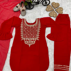 New Designer Heavy Fox Georgettee Embroidery Work Top And Bottomm OC-162