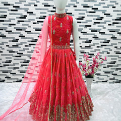 New Designer Heavy Fox Georgette Embroidered Siqunce Work Gownn OC-164