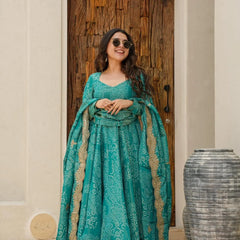 Magic Green Coloured Anarkali Suit