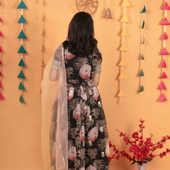 New Designer Heavy Fox Georgette Gownn OC-152 Black