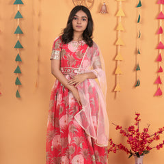 New Designer Heavy Fox Georgette Gownn OC-152 Red