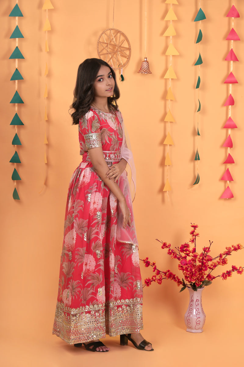 New Designer Heavy Fox Georgette Gownn OC-152 Red