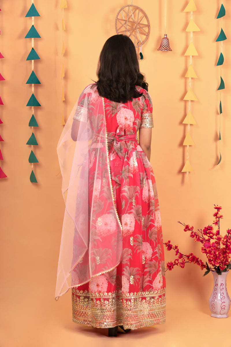 New Designer Heavy Fox Georgette Gownn OC-152 Red