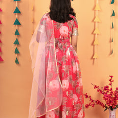 New Designer Heavy Fox Georgette Gownn OC-152 Red