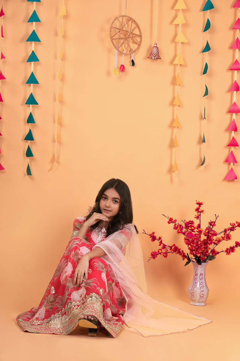 New Designer Heavy Fox Georgette Gownn OC-152 Red