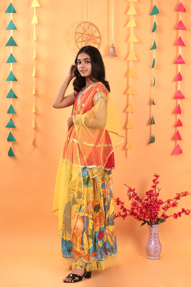 NEW DESIGNER KEDIYA STYLE LAHENGAA SET FULLY STTICHED OC-187 Yellow
