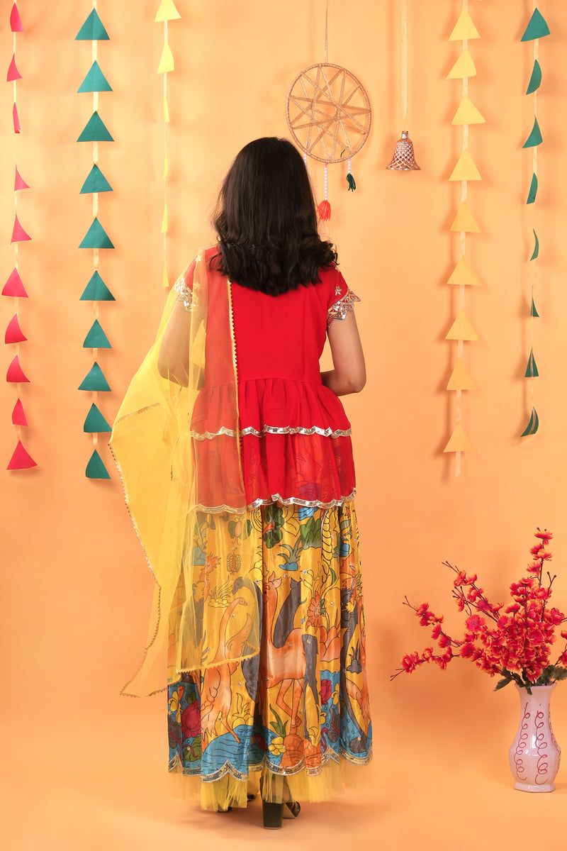 NEW DESIGNER KEDIYA STYLE LAHENGAA SET FULLY STTICHED OC-187 Yellow