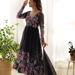 PURE SOFT ORGANZA ANARKALI SUIT SET WITH FULLY STITCHED DKB -261