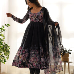 PURE SOFT ORGANZA ANARKALI SUIT SET WITH FULLY STITCHED DKB -261