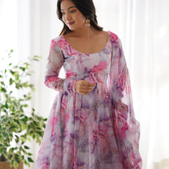 PURE SOFT ORGANZA ANARKALI SUIT SET WITH FULLY STITCHED DKB-263