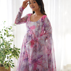 PURE SOFT ORGANZA ANARKALI SUIT SET WITH FULLY STITCHED DKB-263