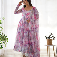 PURE SOFT ORGANZA ANARKALI SUIT SET WITH FULLY STITCHED DKB-263