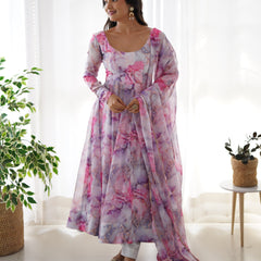 PURE SOFT ORGANZA ANARKALI SUIT SET WITH FULLY STITCHED DKB-263